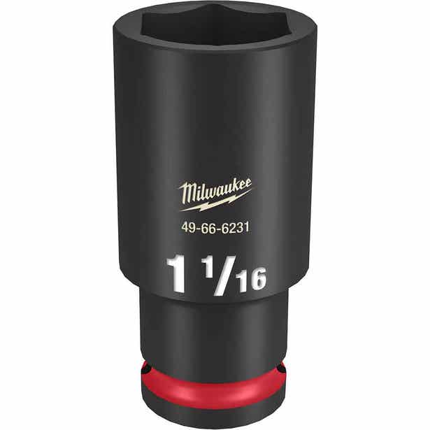 MILWAUKEE SHOCKWAVE 1/2" Drive 1-1/16" Deep 6 Point Impact Socket 49666231