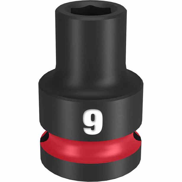 MILWAUKEE SHOCKWAVE 1/2" Drive 9mm Standard 6 Point Impact Socket 49666241