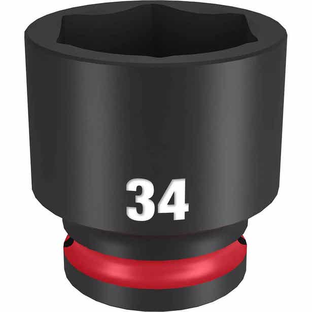 MILWAUKEE SHOCKWAVE 1/2" Drive 34mm Standard 6 Point Impact Socket 49666266