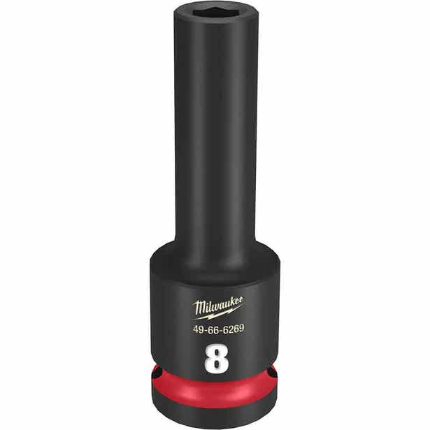 MILWAUKEE SHOCKWAVE 1/2" Drive 8mm Deep 6 Point Impact Socket 49666269