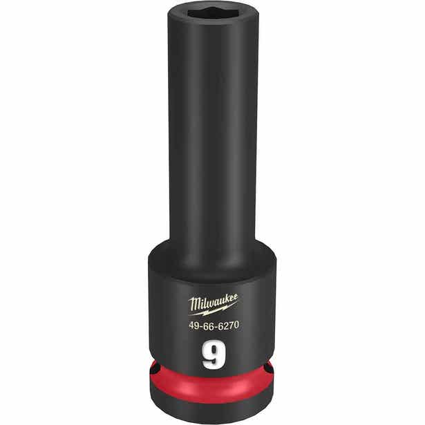 MILWAUKEE SHOCKWAVE 1/2" Drive 9mm Deep 6 Point Impact Socket 49666270