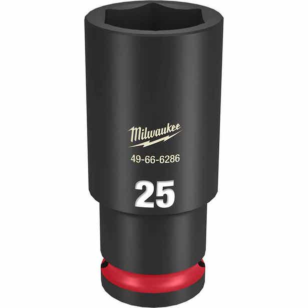 MILWAUKEE SHOCKWAVE 1/2inch Drive 25mm Deep 6 Point Impact Socket 49666286