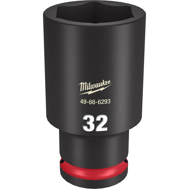 MILWAUKEE 1/2inch Drive 32mm Deep 6 Point Impact Socket - SHOCKWAVE 49666293