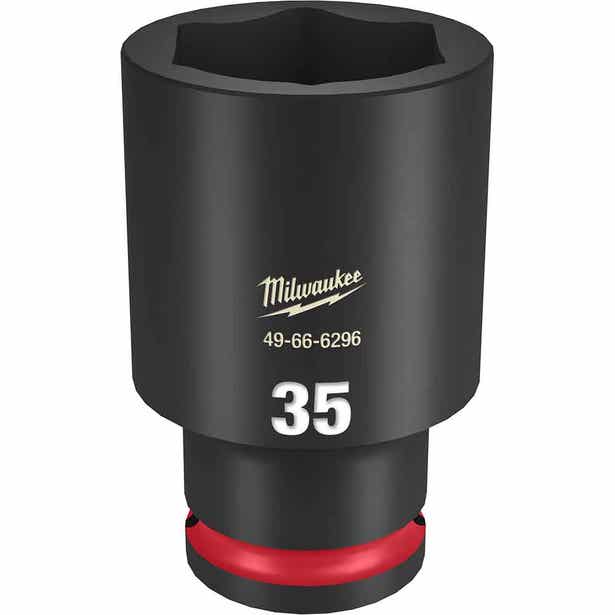MILWAUKEE SHOCKWAVE 1/2inch Drive 35mm Deep 6 Point Impact Socket 49666296