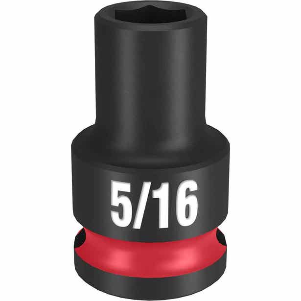 MILWAUKEE SHOCKWAVE 3/8inch Drive 5/16" Standard 6 Point Impact Socket 49666102