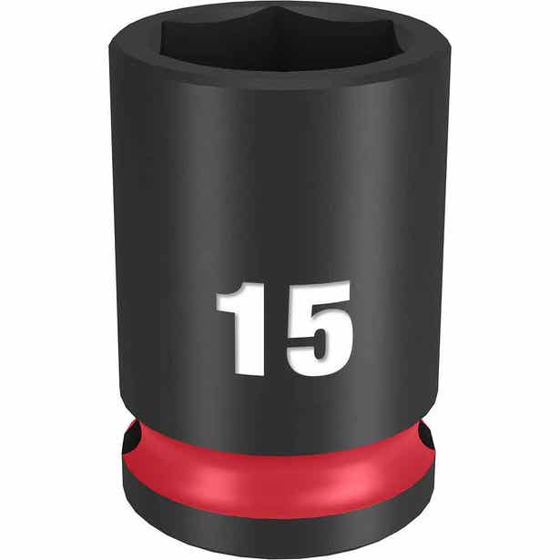 MILWAUKEE SHOCKWAVE 3/8" Drive 15mm Standard 6 Point Impact Socket 49666139