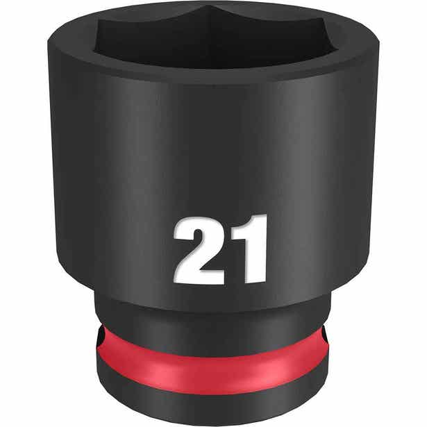 MILWAUKEE SHOCKWAVE 3/8" Drive 21mm Standard 6 Point Impact Socket 49666144