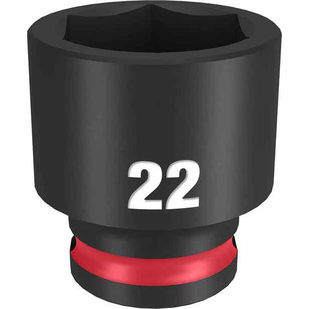 MILWAUKEE SHOCKWAVE 3/8" Drive 22mm Standard 6 Point Impact Socket 49666145