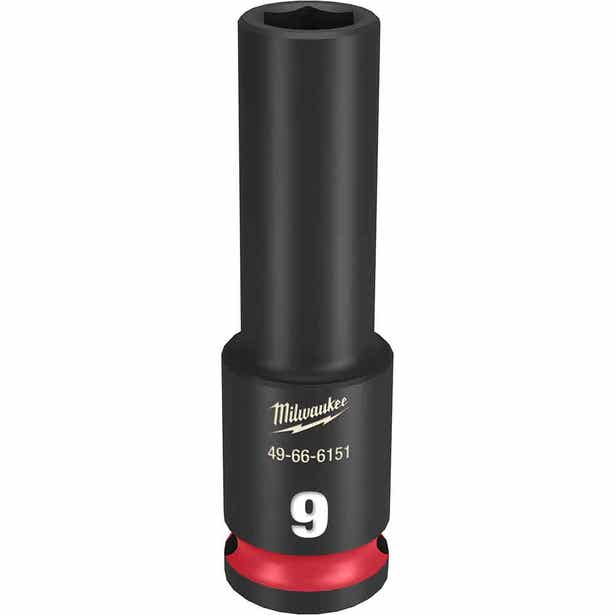 MILWAUKEE SHOCKWAVE 3/8" Drive 9mm Deep 6 Point Impact Socket 49666151