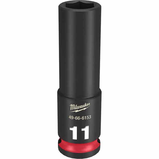 MILWAUKEE SHOCKWAVE 3/8" Drive 11mm Deep 6 Point Impact Socket 49666153