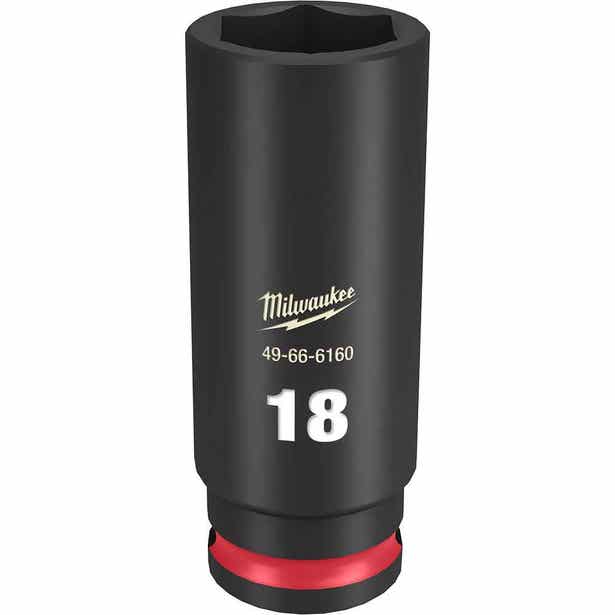 MILWAUKEE SHOCKWAVE 3/8" Drive 18mm Deep 6 Point Impact Socket 49666160