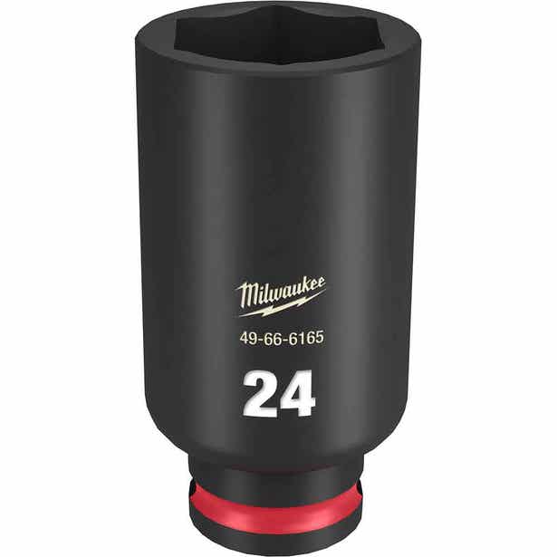 MILWAUKEE SHOCKWAVE 3/8" Drive 24mm Deep 6 Point Impact Socket 49666165