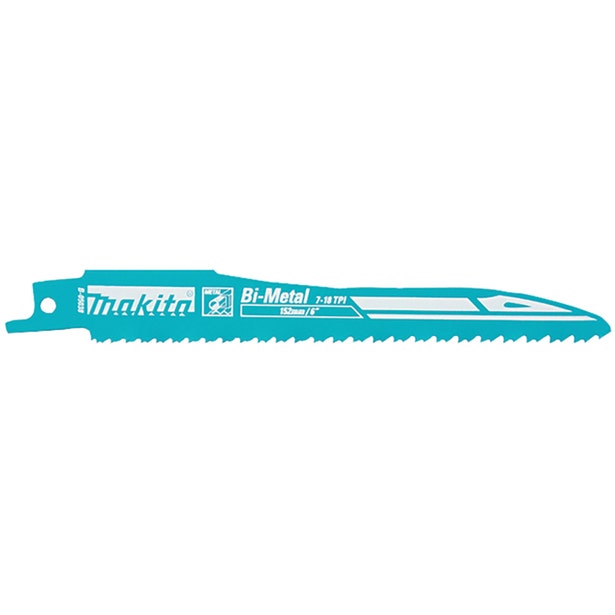 MAKITA 152mm 7-18TPI Bi-Metal Reciprocating Saw Blade for Metal Cutting - 2 Piece B-05038-2
