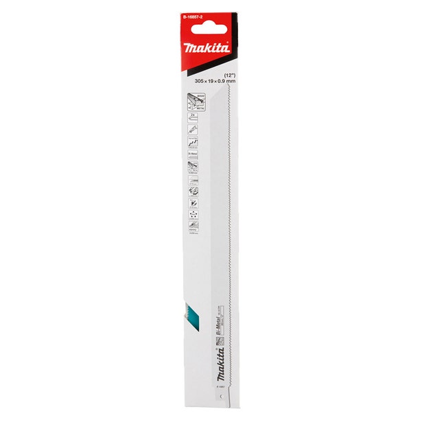 MAKITA 305mm 10-14TPI Bi-Metal Reciprocating Saw Blade for Wood & Metal Cutting - 2 Piece B-16857-2