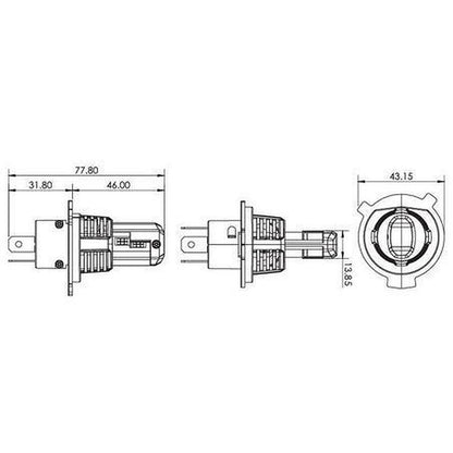 Narva Surefit H4 LED GEN II Headlight Bulb Twin Pack 18434