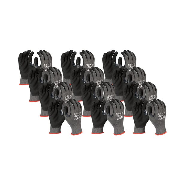 MILWAUKEE Nitrile Dipped Gloves Cut 5(E) - 12 Pack 48228950A
