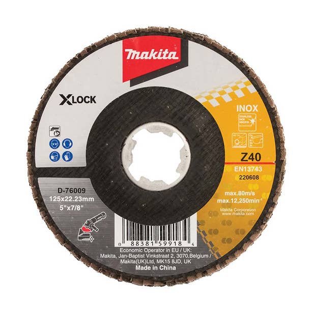 MAKITA 125mm 40-Grit Zirconia Angled Flap Disc - INOX D-76009