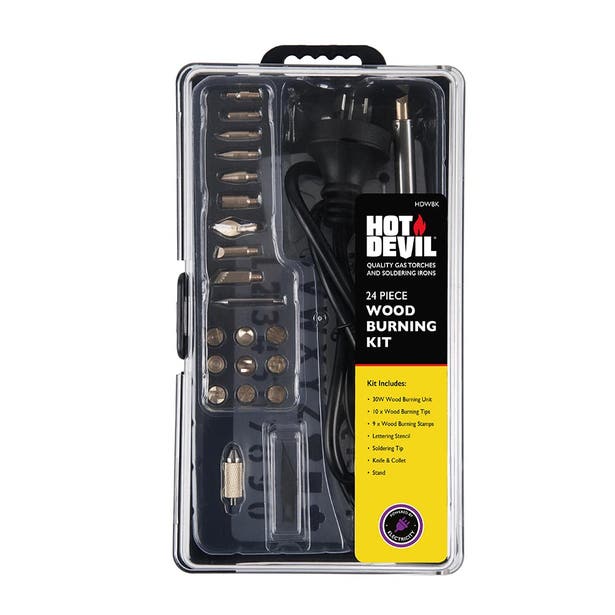 HOT DEVIL Wood Buring Kit - 24 Piece HDWBK