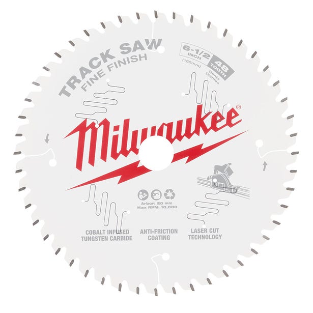 MILWAUKEE 165mm 48T Fine Finish TCT Track Saw Blade for Wood Cutting 48400627