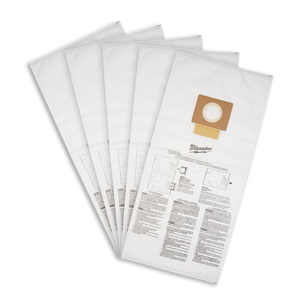 MILWAUKEE 18V FUEL 45L Wet/Dry Vacuum Fleece Bags - 5 Pack 49901999