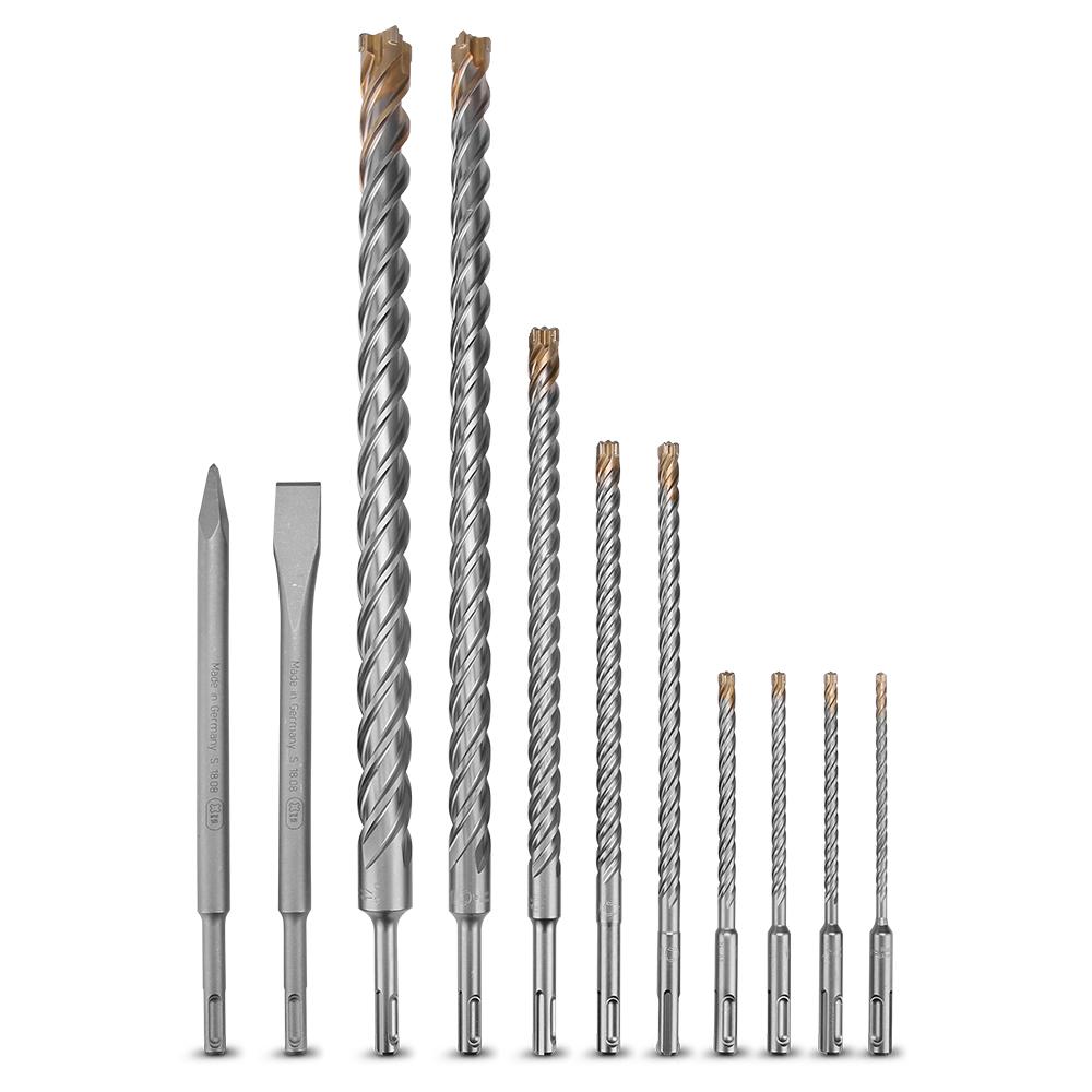 Xtorque XP11PCE Platinum 11pce SDS PLUS  4 Cutter Drill Bit Set - MADE IN GERMANY