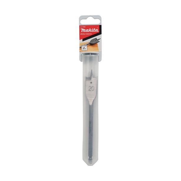 MAKITA 20 X 150mm Flat Wood Spade Bit - 1/4 Hex E-17251