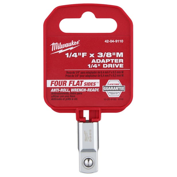 MILWAUKEE 1/4" Drive 1/4"F x 3/8"M Socket Adaptor 42049110