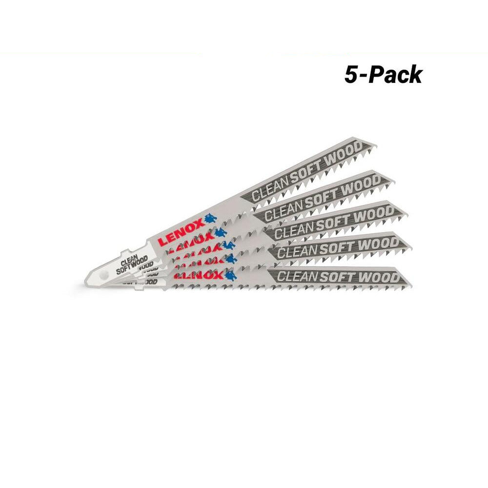 Lenox 1990965 5-pack 101.6mm x 7.9mm x 1.5mm 10TPI Clean Cutting Jig Saw Blade