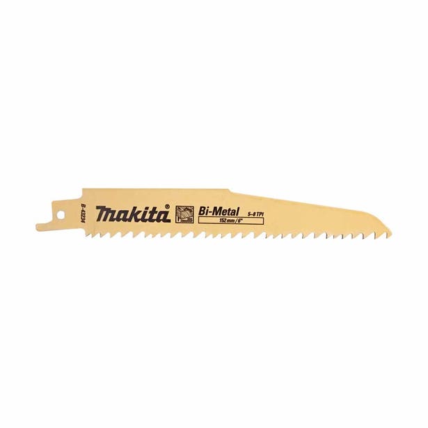 MAKITA 152mm 1.6T 5-8TPI Bi-Metal Reciprocating Blade for Wood/Metal - 5 Piece B-43234