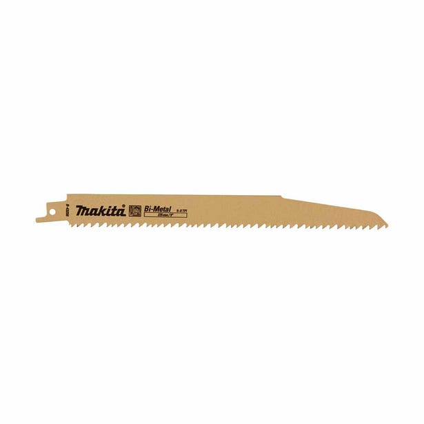 MAKITA 225mm 1.6T 5-8TPI Bi-Metal Reciprocating Blade for Wood/Metal - 5 Piece B-43256