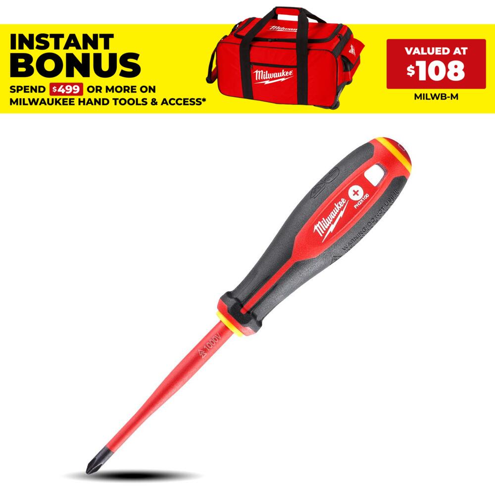 Milwaukee 4932478722 PH2 x 100mm VDE Screwdriver