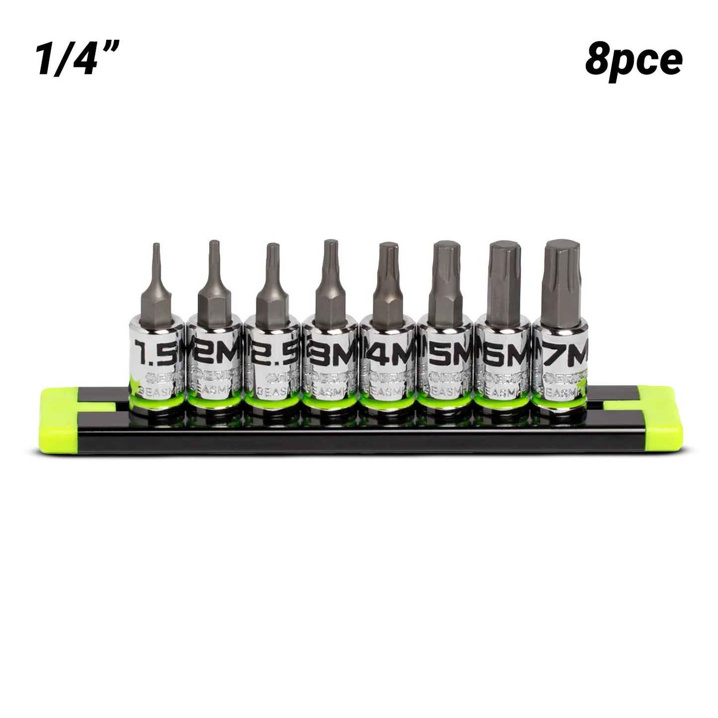 GRIPEDGE  GE8ASMHSRPT 8pce 1/4" Drive Short Metric Hex Driver Set