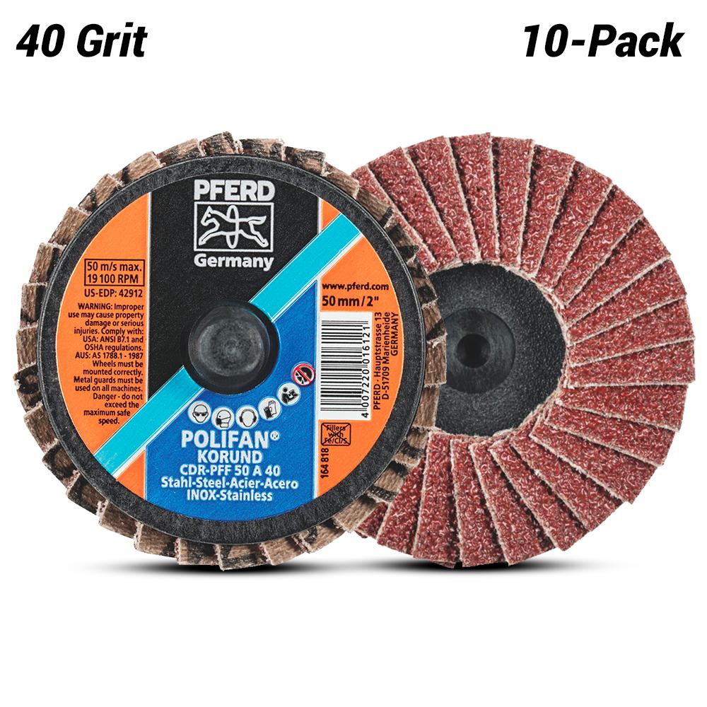 PFERD 47202527 10-pack 50mm (2") 40 Grit CombiDisc Polyfan Aluminium Oxide Mini Flap Disc