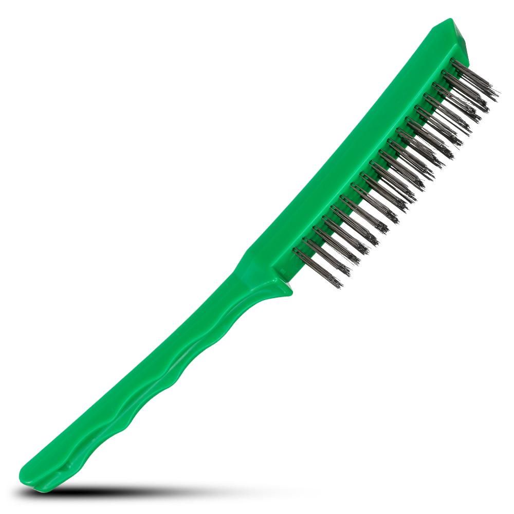 Bordo 5175-SS-4R 0.35mm 4x18 Rows Stainless Steel Wire Long Plastic Handle Brush