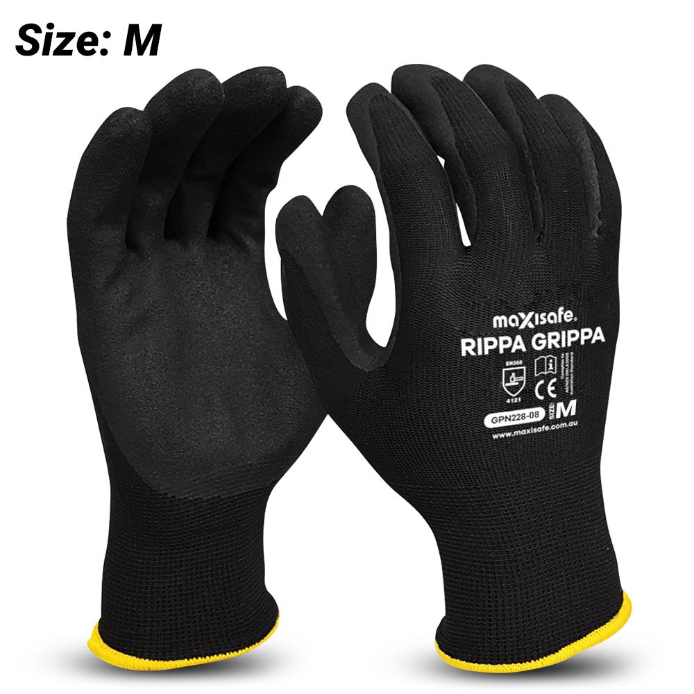 Maxisafe GPN228-08 (GPN228-M) Medium Rippa Gripper Nitrile Coated Gloves