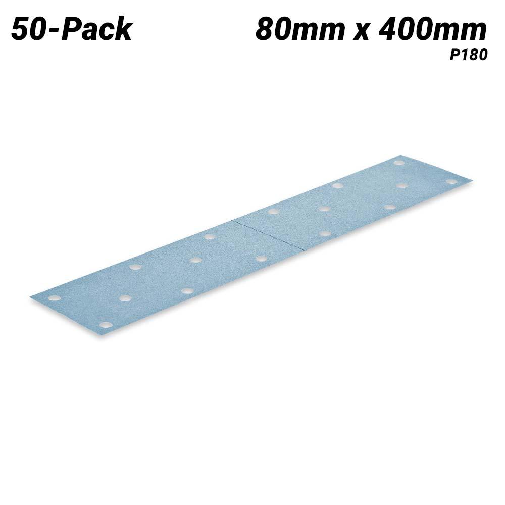 Festool STF 80 x 400 P180 GR/50x (497162) 50-Pack 80mm x 400mm P180 Grit Granat Abrasive Sheet