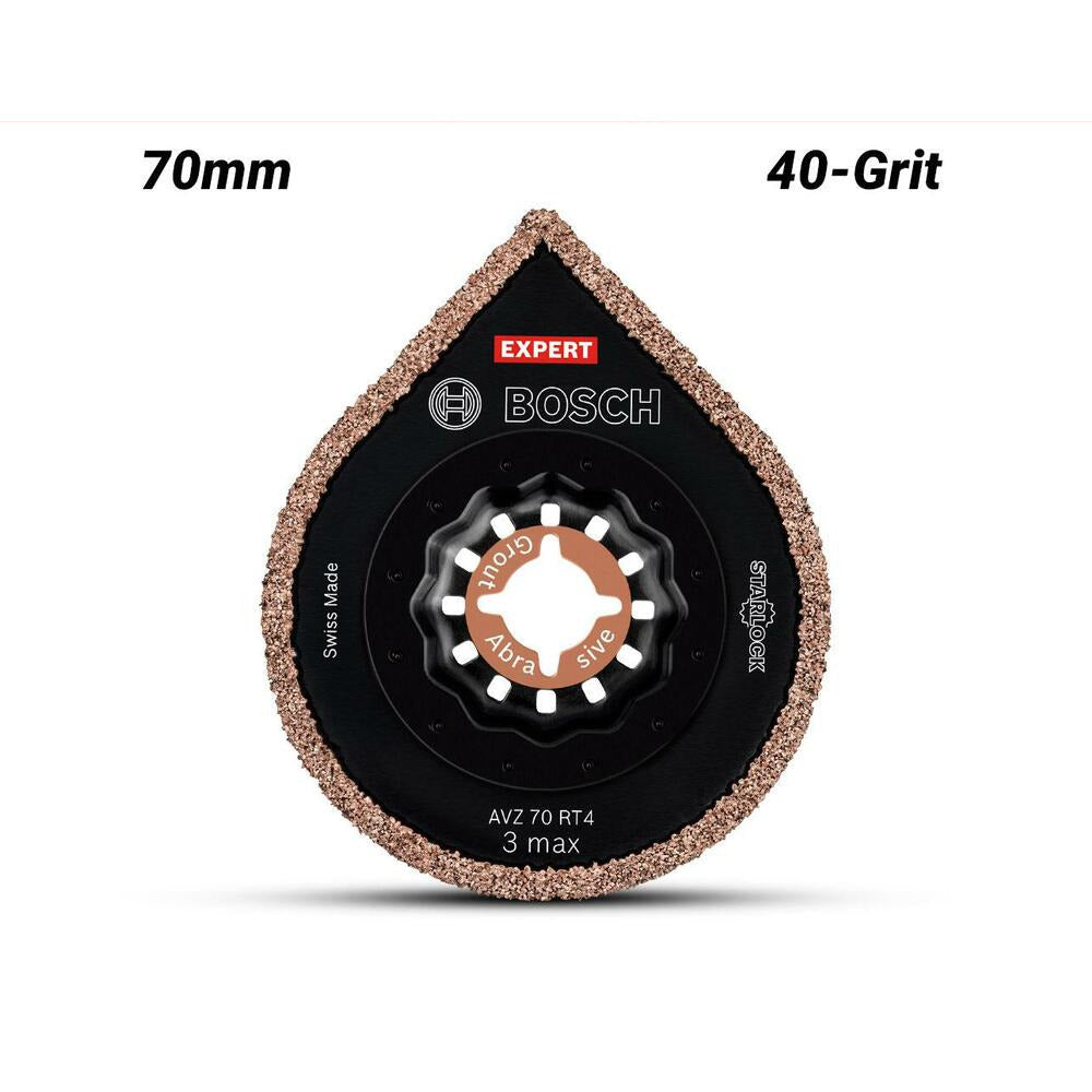 Bosch 2.608.900.041 EXPERT 3 Max AVZ 70 RT4 70mm 40 Grit Grouting Plate