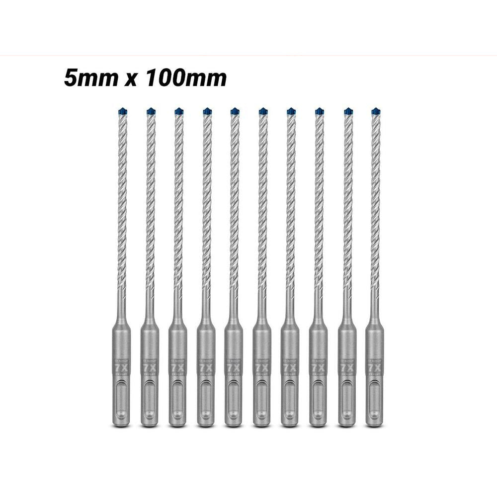 Bosch 2.608.900.158 EXPERT 10-Pack 5mm x 100mm x 165mm SDS Plus-7X Hammer Drill Bits
