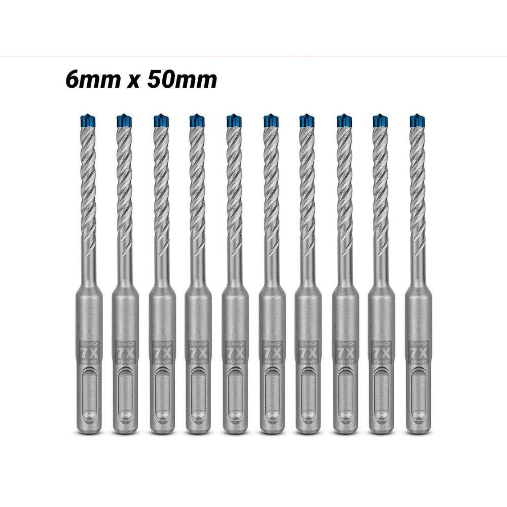 Bosch 2.608.900.159 EXPERT 10-Pack 6mm x 50mm x 115mm SDS Plus-7X Hammer Drill Bits