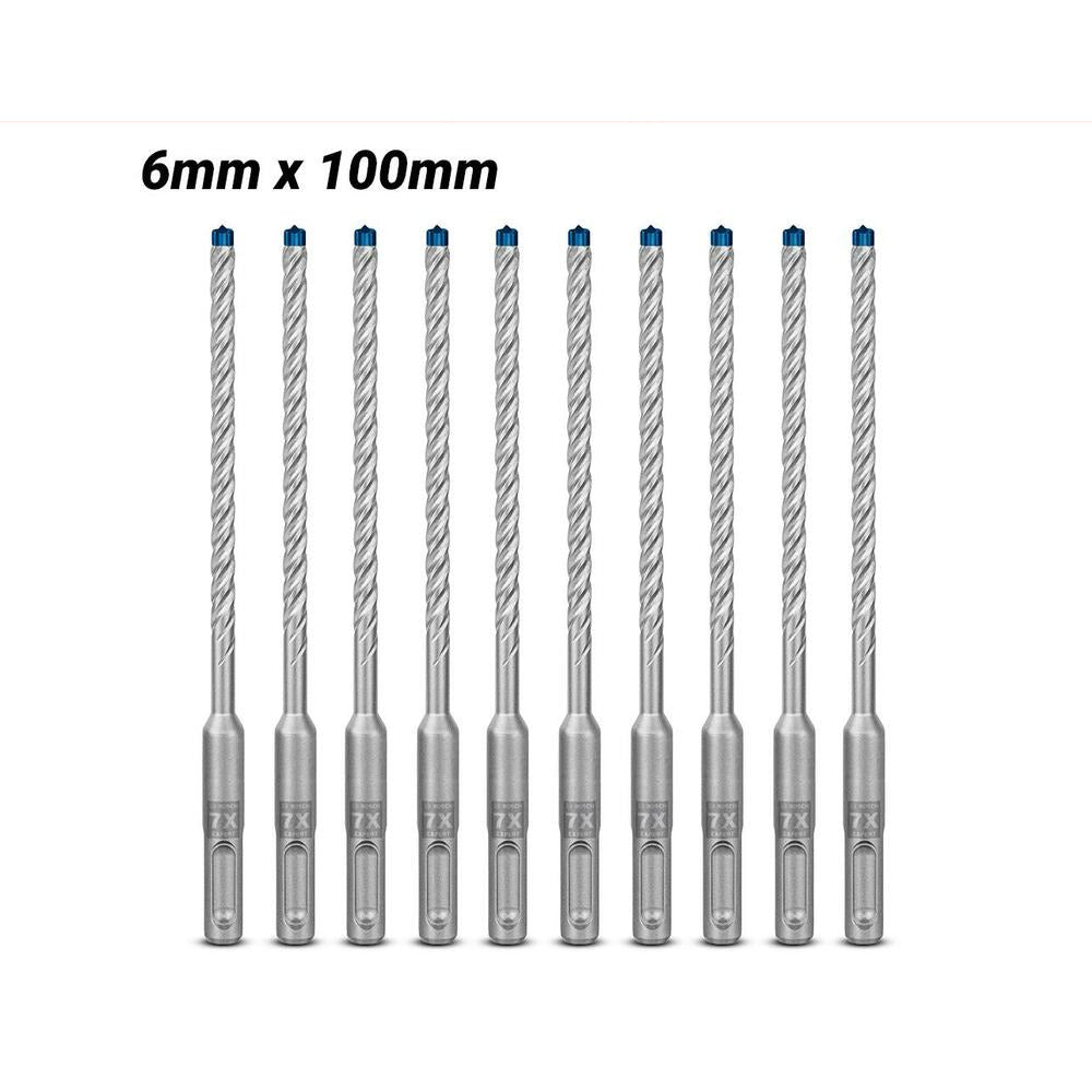Bosch 2.608.900.160 EXPERT 10-Pack 6mm x 100mm x 165mm SDS Plus-7X Hammer Drill Bits