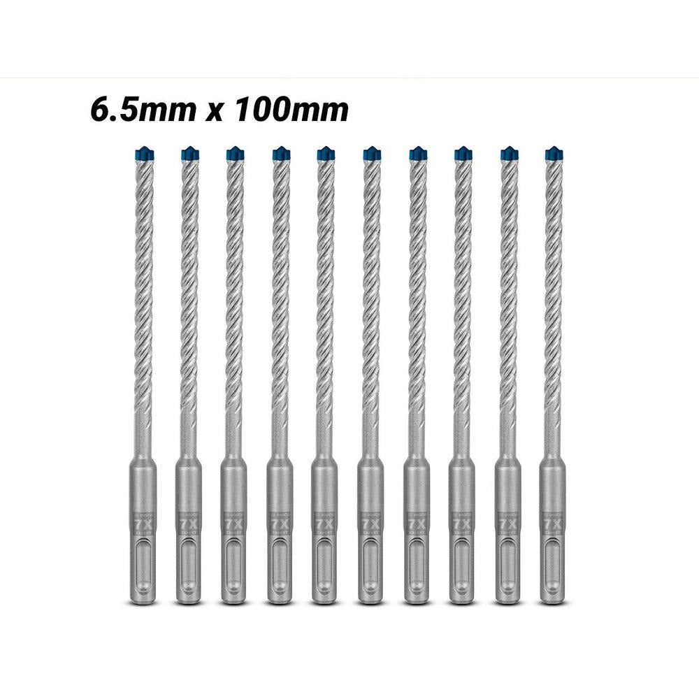 Bosch 2.608.900.163 EXPERT 10-Pack 6.5mm x 100mm x 165mm SDS Plus-7X Hammer Drill Bits