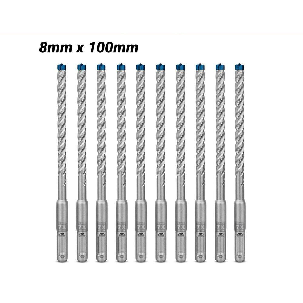Bosch 2.608.900.167 EXPERT 10-Pack 8mm x 100mm x 165mm SDS Plus-7X Hammer Drill Bits