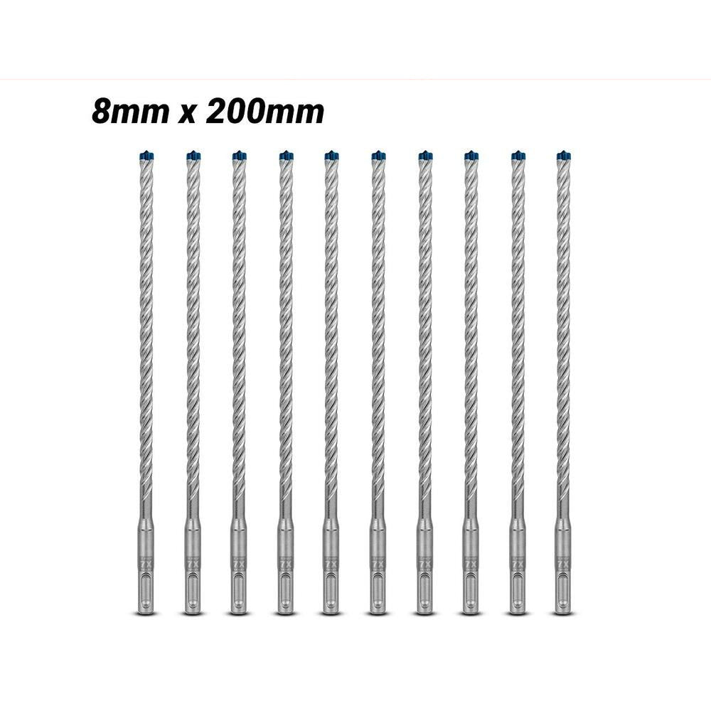 Bosch 2.608.900.169 EXPERT 10-Pack 8mm x 200mm x 265mm SDS Plus-7X Hammer Drill Bits