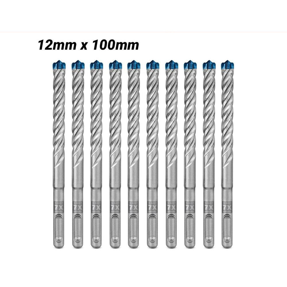 Bosch 2.608.900.173 EXPERT 10-Pack 12mm x 100mm x 165mm SDS Plus-7X Hammer Drill Bits