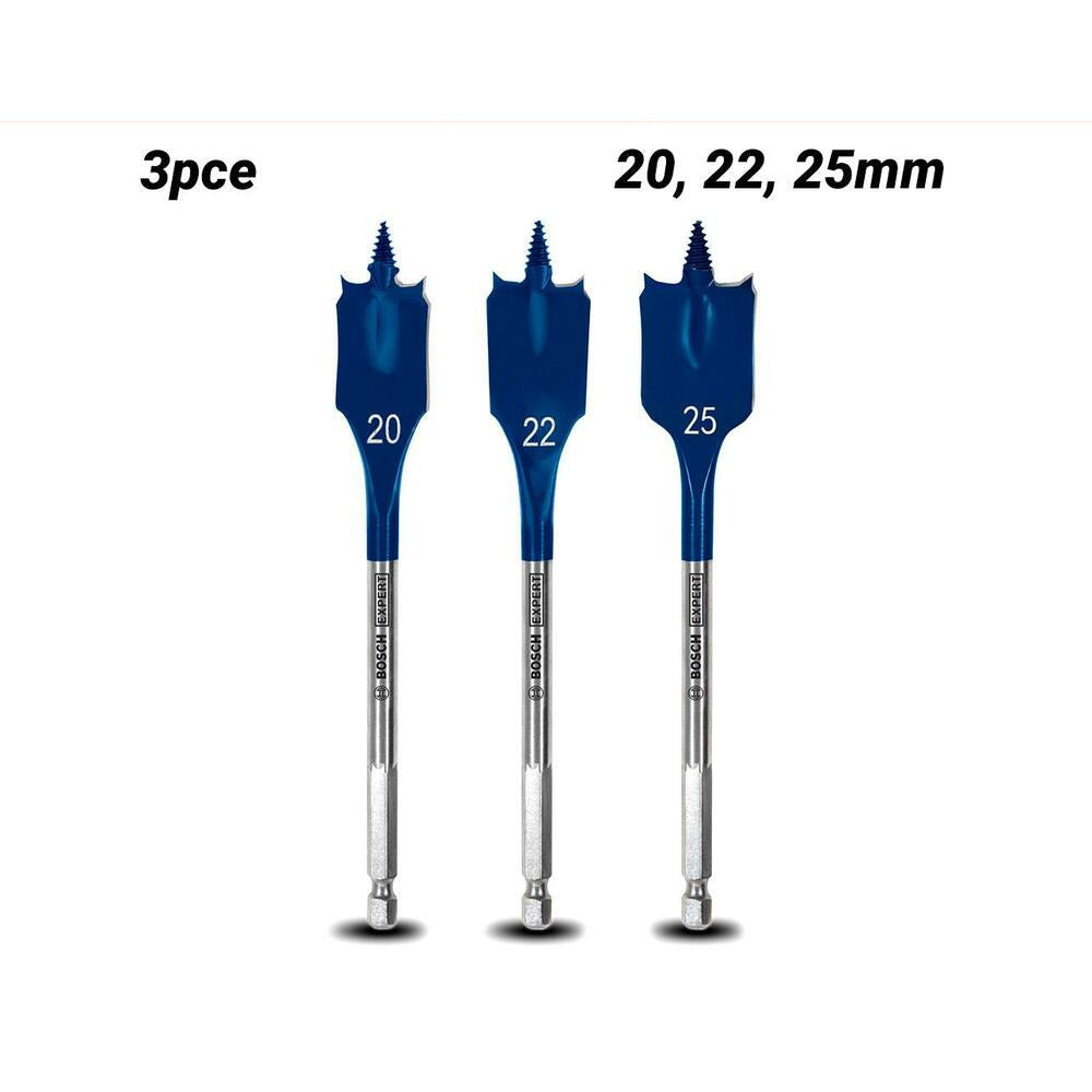 Bosch 2.608.900.331 EXPERT 3pce 20-25mm Spade Bit Speed Self Cut Set