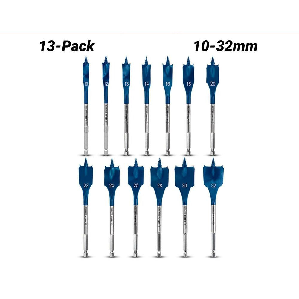 Bosch 2.608.900.336 EXPERT 13pce 10mm-32mm Self Cut Speed Spade Drill Bit Set