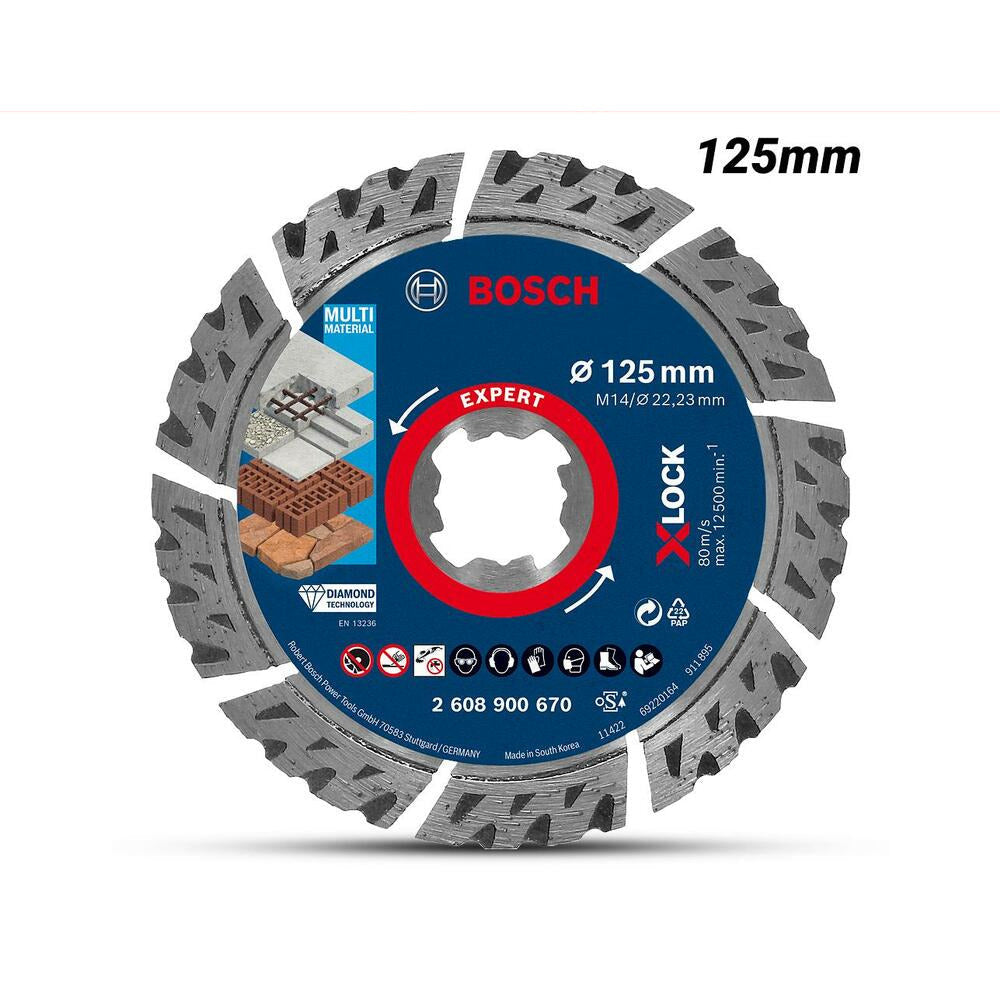 Bosch 2.608.900.670 EXPERT 125mm (5”) MultiMaterial X-LOCK Diamond Cutting Disc