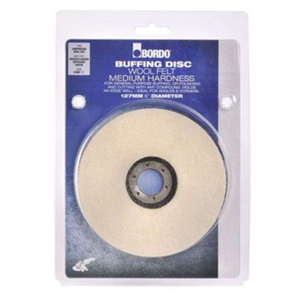 Bordo 5206-127 127mm Wool Felt Buffing & Polishing Disc Wheel