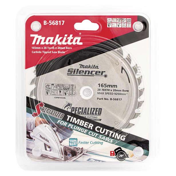 MAKITA 165mm 28T / 2mm Thin Kerf Plunge Saw TCT Saw Blade B-56817