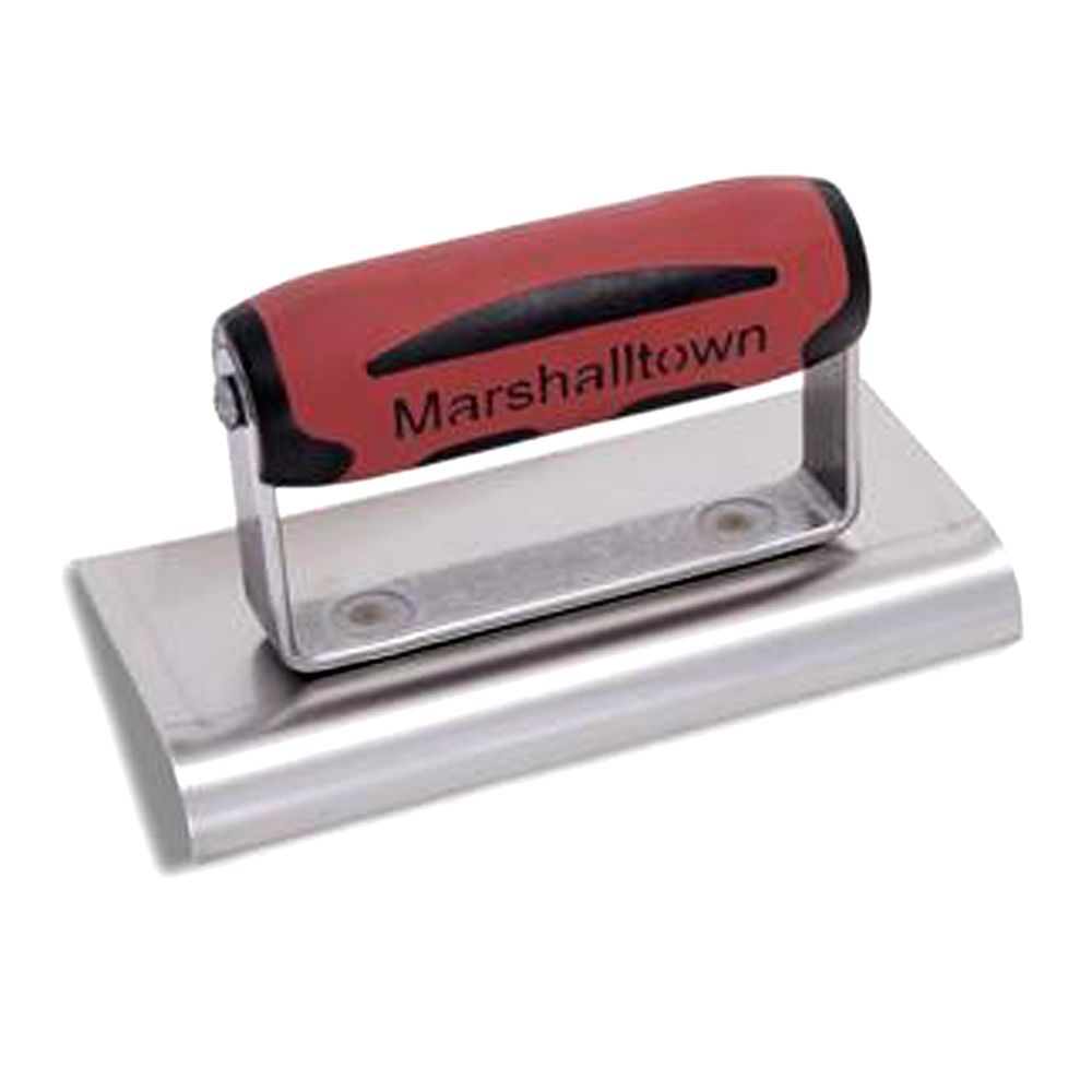 Marshalltown MT136SSD 152mm x 102mm Stainless Steel Soft Handle Curved End Concrete Edger